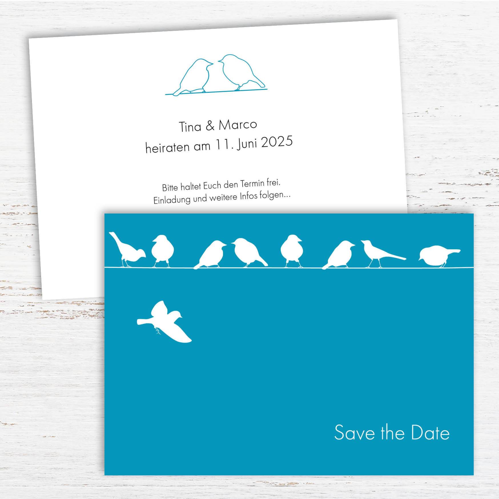 Save the Date Karten: Spatzen Individuelle Einladung